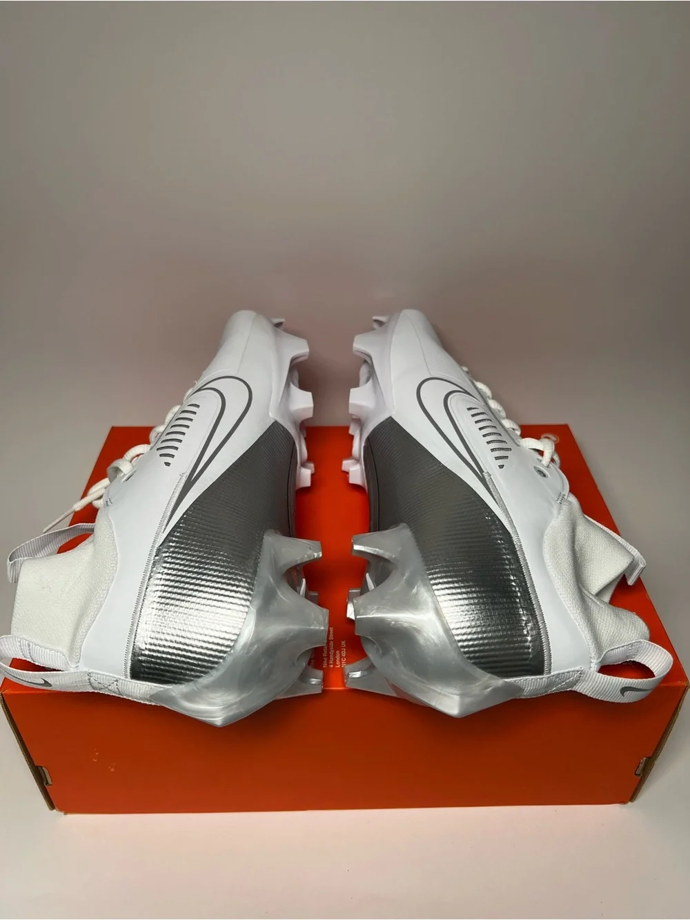 Nike Vapor Edge Pro 360 2 White Chrome Football Cleats DA5456-102 Mens Size 10